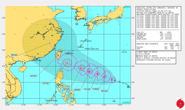 Карта с сайта JTWC